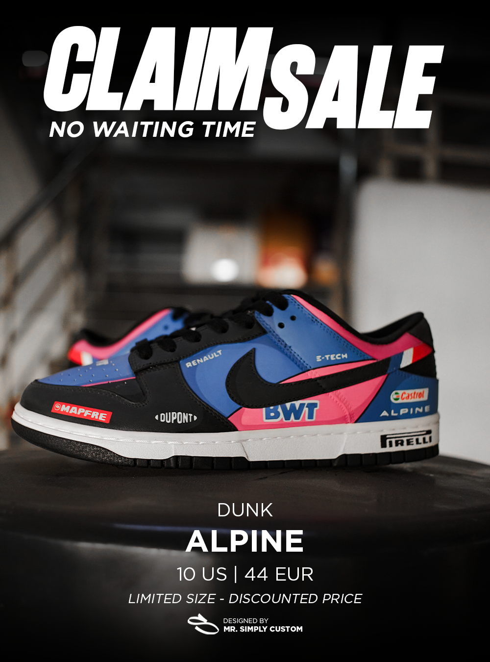 Alpine F1 - Dunk Low - 10 US - Ready Stock