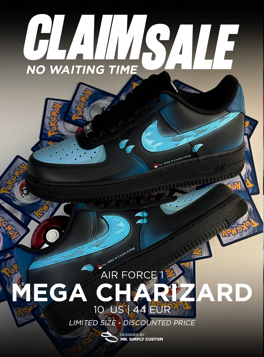 Mega Charizard X - Air Force 1 - 10 US - Ready Stock