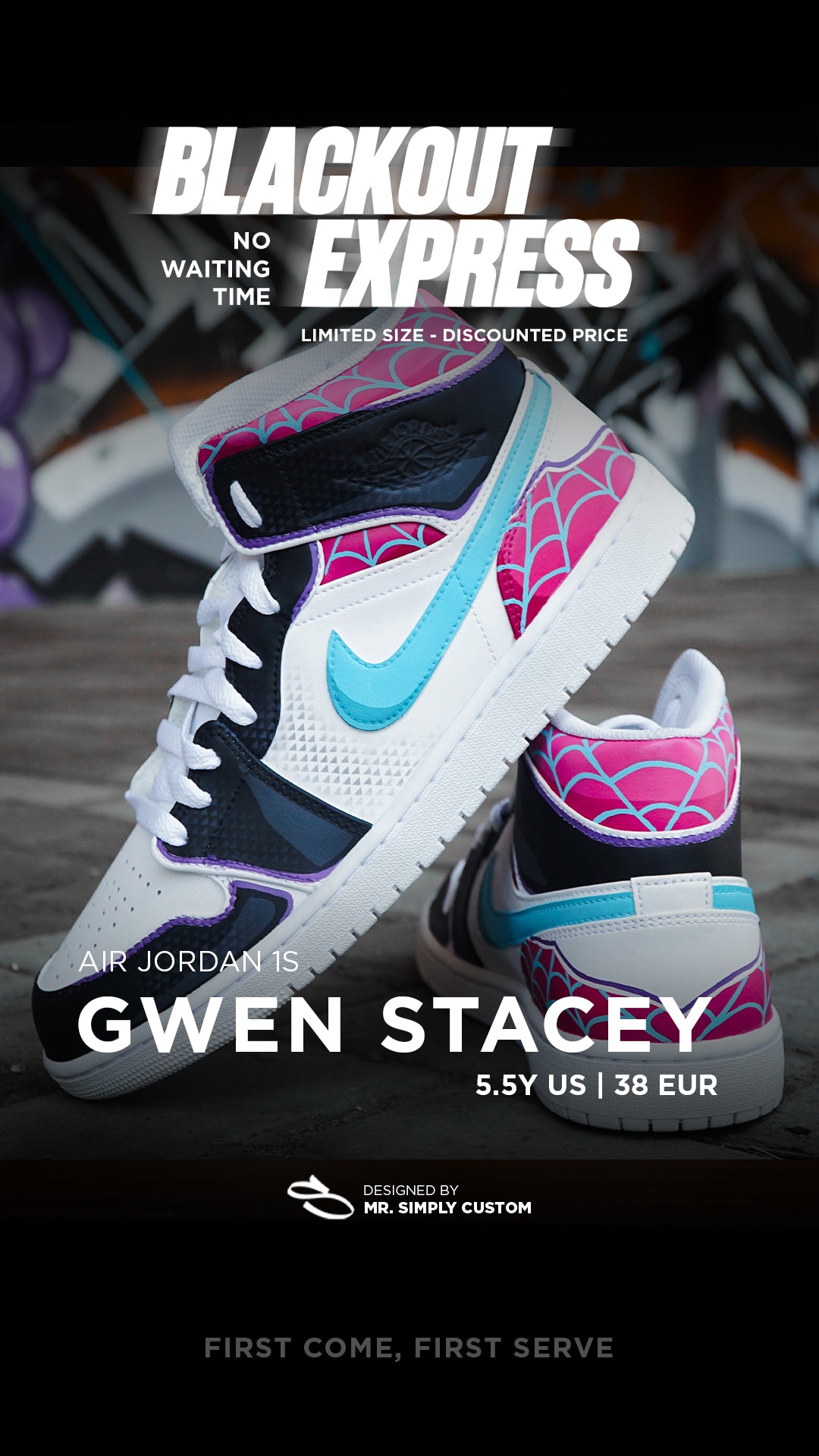 Gwen Stacey - Air Jordan 1s - 5.5Y US - Ready Stock