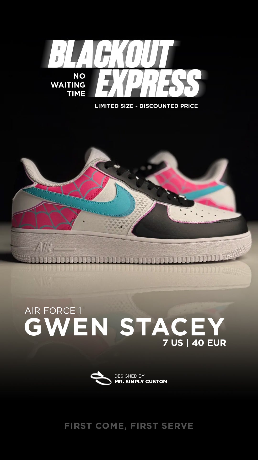 Gwen Stacey - Air Force 1 - 7 US - Ready Stock
