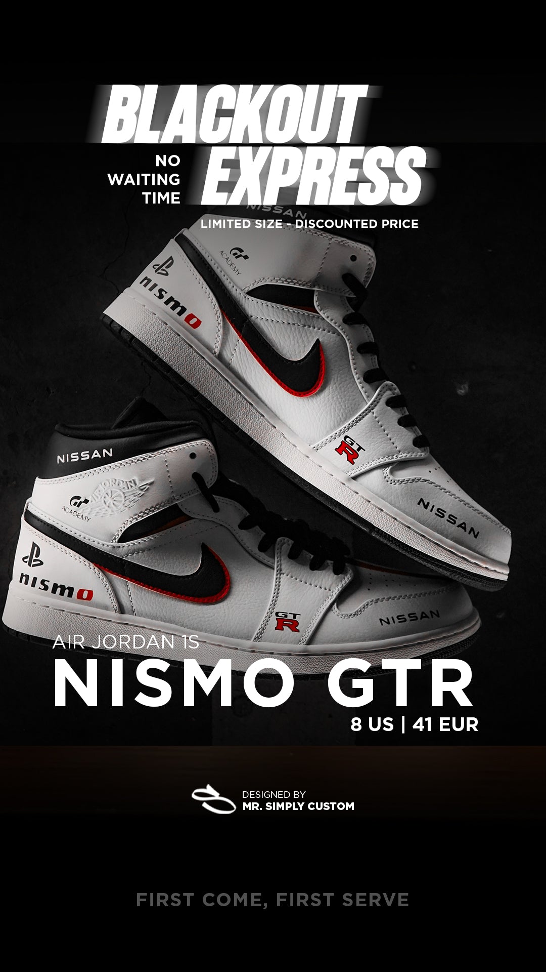 Gran Turismo - Air Jordan 1s - 8 US - Ready Stock