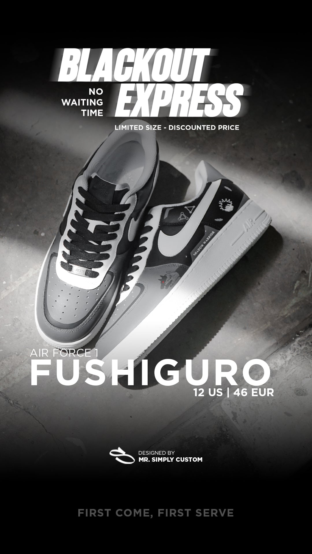 Fushiguro - Air Force 1 -12 US - Ready Stock